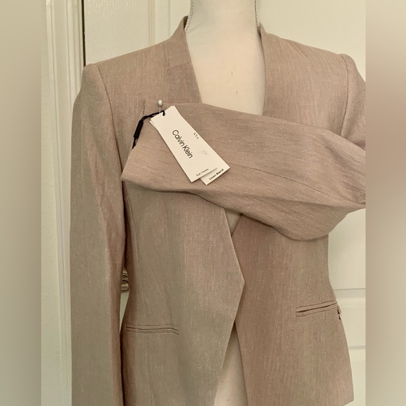 Calvin Klein Women’s Petite Linen Blend Blazer - Picture 4 of 6